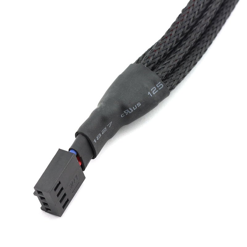 DZS Elec 4-Way PWM Fan Splitter Cable - Black Sleeved Fan Power Extension - 4Pin Female to 4x 4Pin Male - 27cm/10.5 inches - Image 4